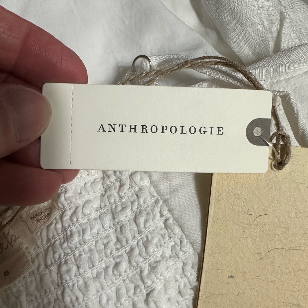 Anthropologie White Maxi Dress with Spaghetti Straps - Picture 9 of 12